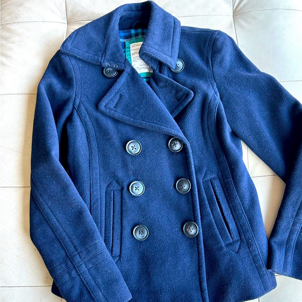 Coat S size in dark blue color
